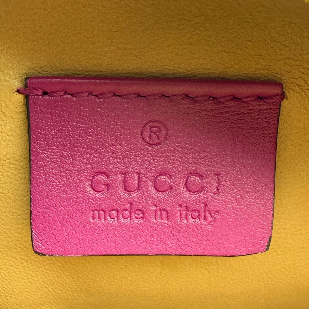 Gucci Gucci Ophidia Mini Round Wasserschlangenleder Anemone / sehr gut Roze