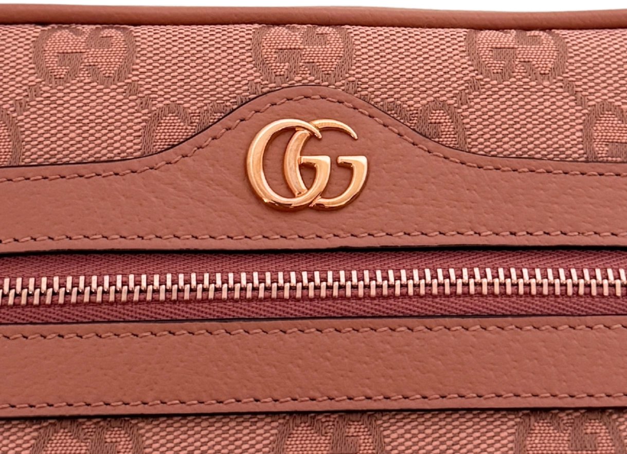 Gucci Gucci Ophidia Mini Bag Canvas Pink / neuwertig Roze