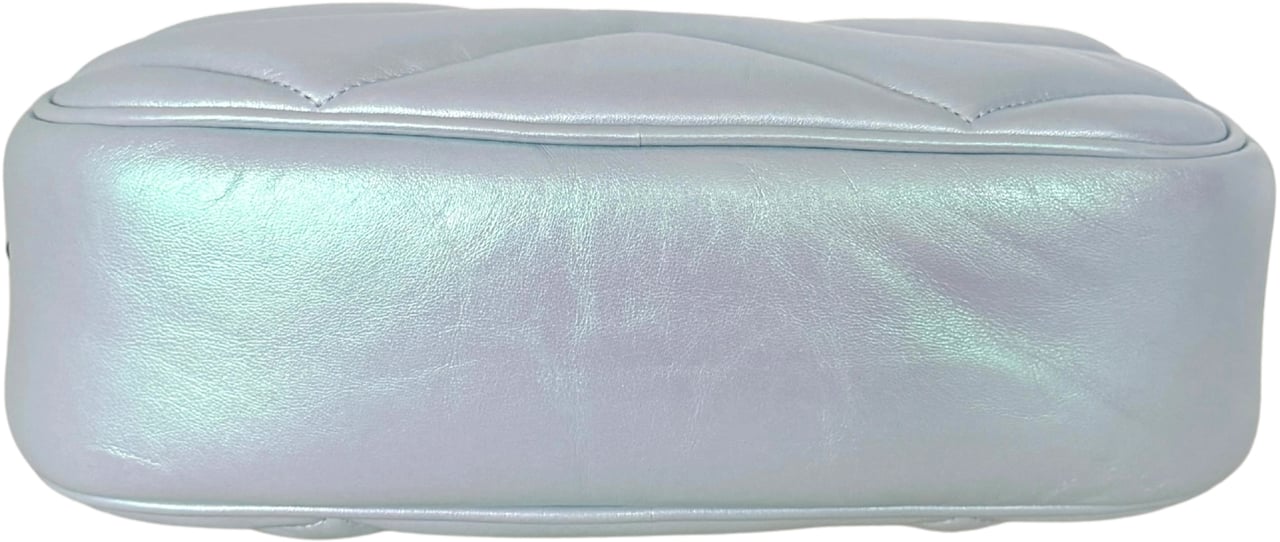 Gucci Gucci Kleine GG Marmont Schultertasche Metallicblau Fullset / neuwertig Blauw