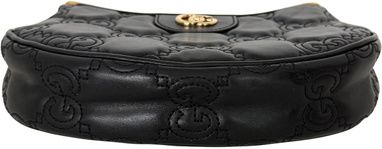 Gucci Gucci GG Marmont Half Moon Mini Bag Schwarz / sehr gut Zwart