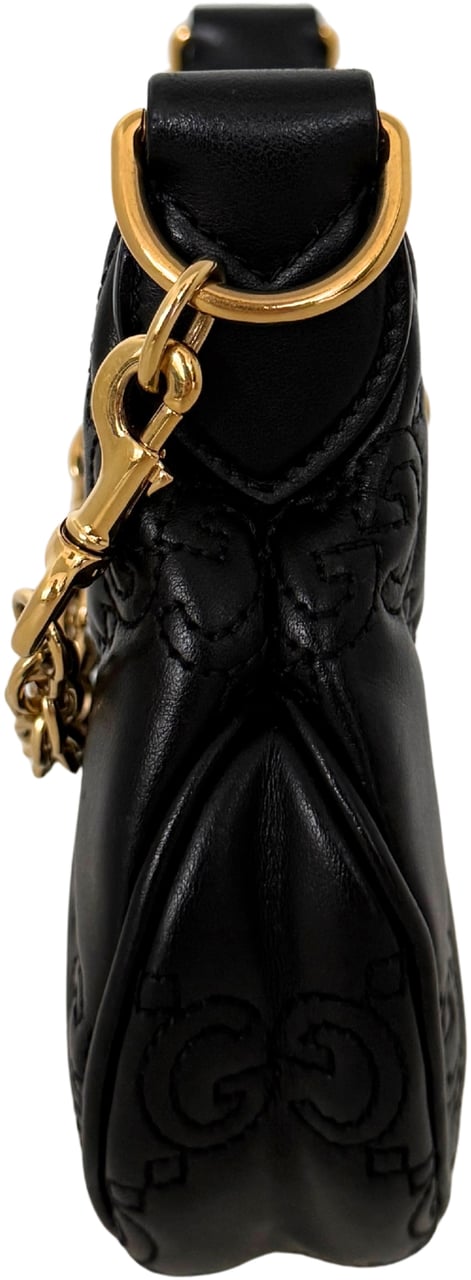 Gucci Gucci GG Marmont Half Moon Mini Bag Schwarz / sehr gut Zwart
