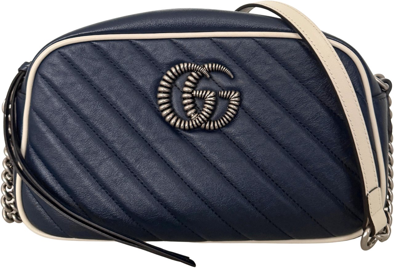 Gucci Gucci GG Marmont Torchon Schultertasche Blau / sehr gut Blauw