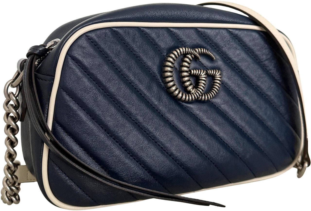 Gucci Gucci GG Marmont Torchon Schultertasche Blau / sehr gut Blauw