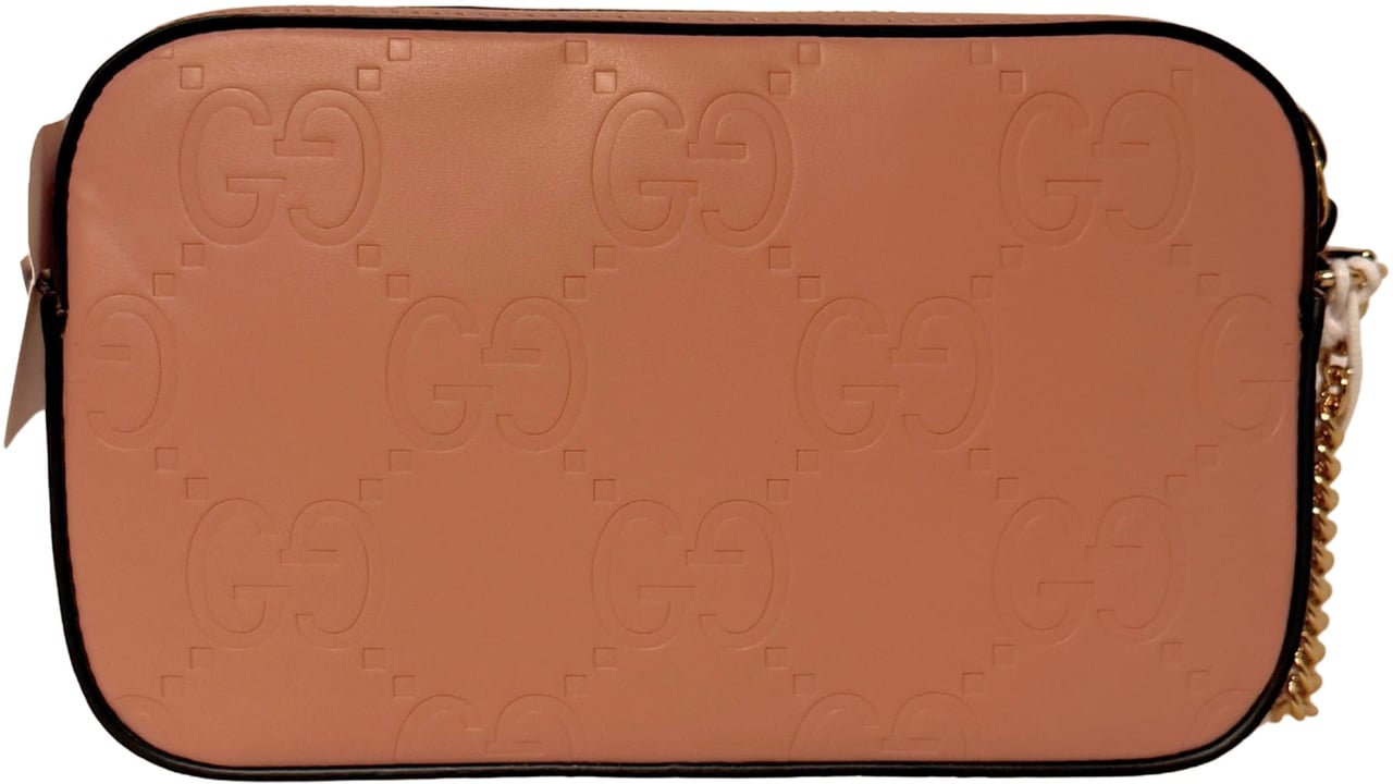 Gucci GG Leather Shoulder Bag Pink Roze