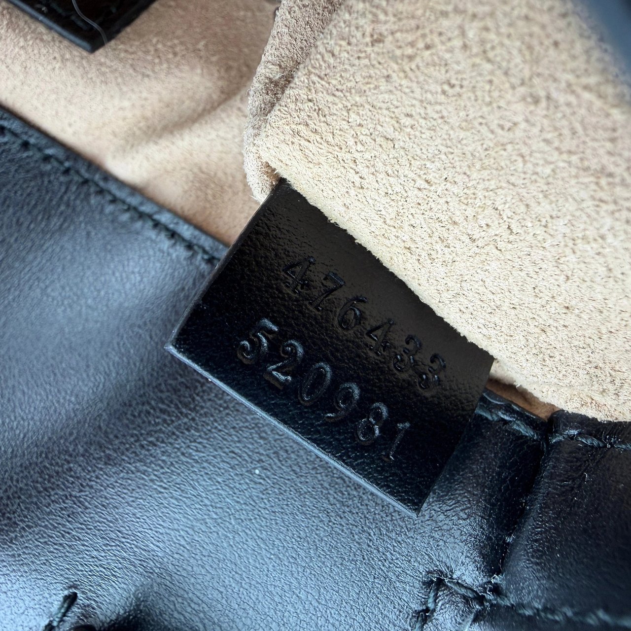 Gucci Gucci Super Mini Marmont GG Leather Bag Black Full Set Zwart