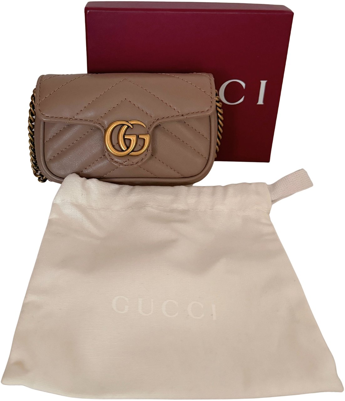 Gucci Gucci GG Marmont Matelasse Micro Bag Dusty Pink / neuwertig Roze
