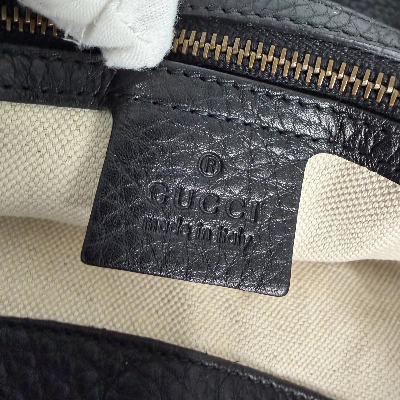 Gucci Gucci Kalbsleder Tote Bag schwarz goldene Hardware / sehr gut Divers