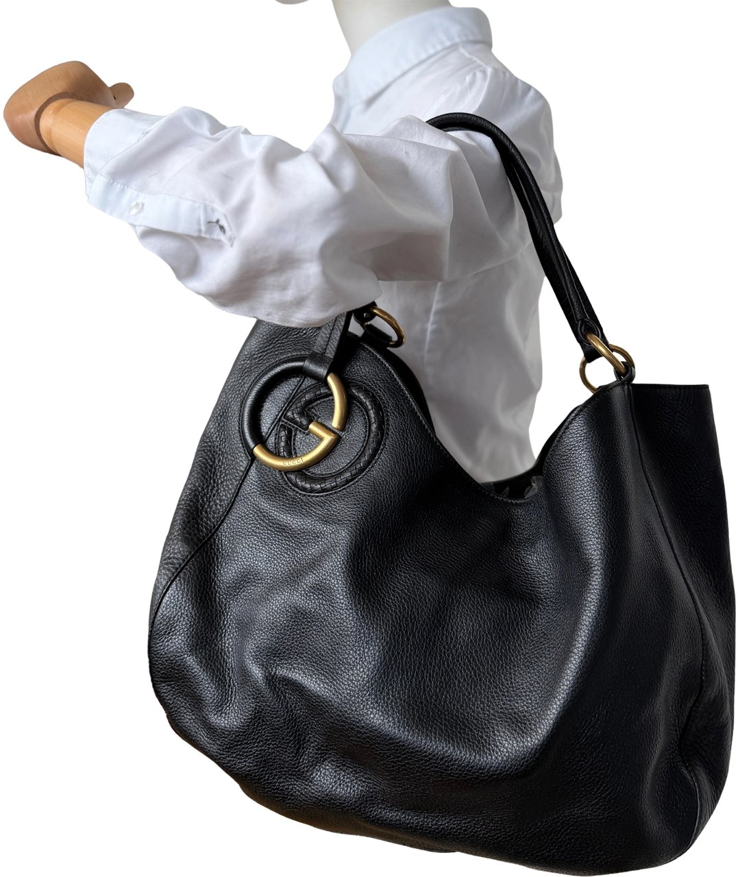 Gucci Gucci Kalbsleder Tote Bag schwarz goldene Hardware / sehr gut Divers