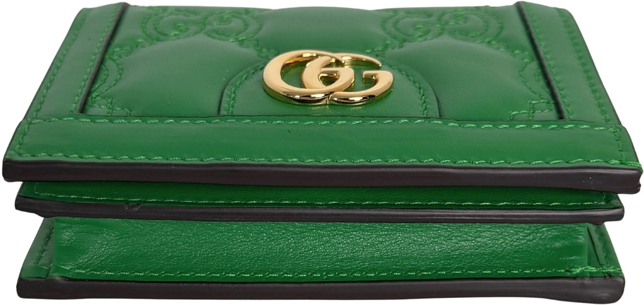 Gucci Gucci GG Matelassé Wallet Green Leather Groen