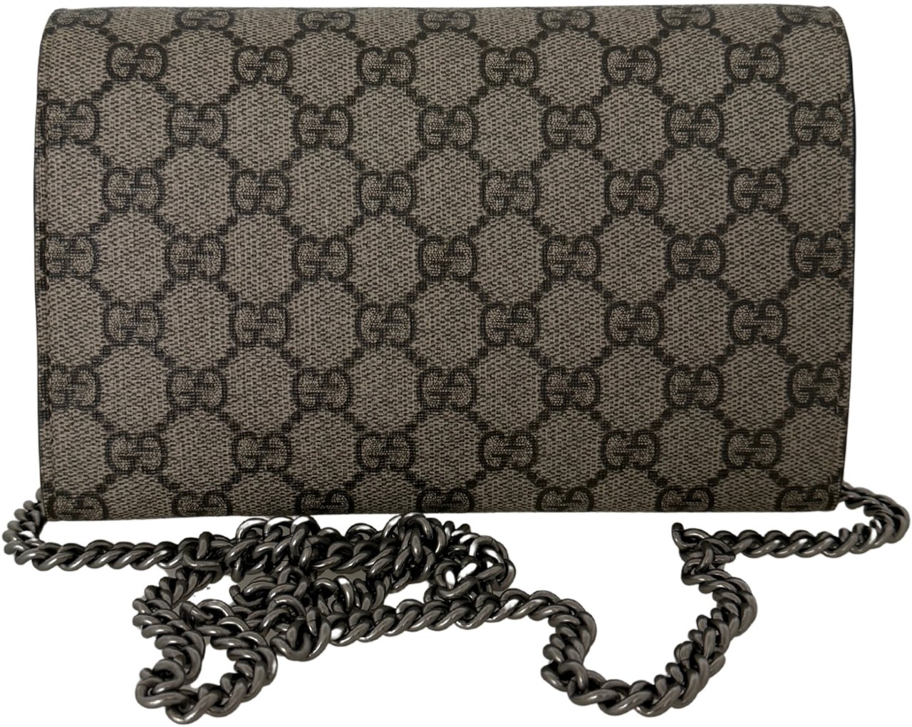 Gucci Gucci Dionysus GG Supreme Wallet on Chain Beige