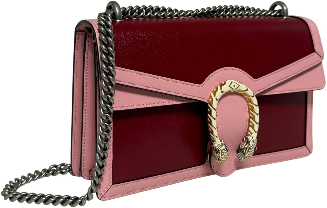 Gucci Dionysus Bicolor Small Leder Azalea / sehr gut Rood