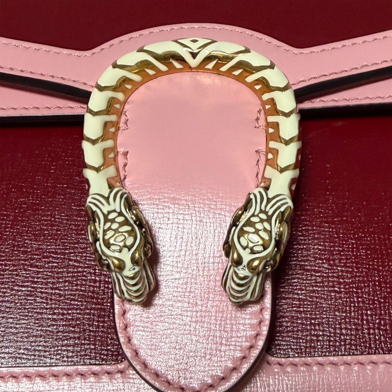 Gucci Dionysus Bicolor Small Leder Azalea / sehr gut Rood