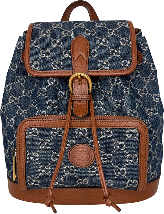 Gucci New Denim GG Monogram Retro Rucksack blau Blauw