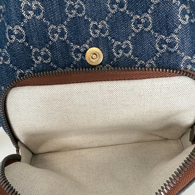 Gucci New Denim GG Monogram Retro Rucksack blau Blauw