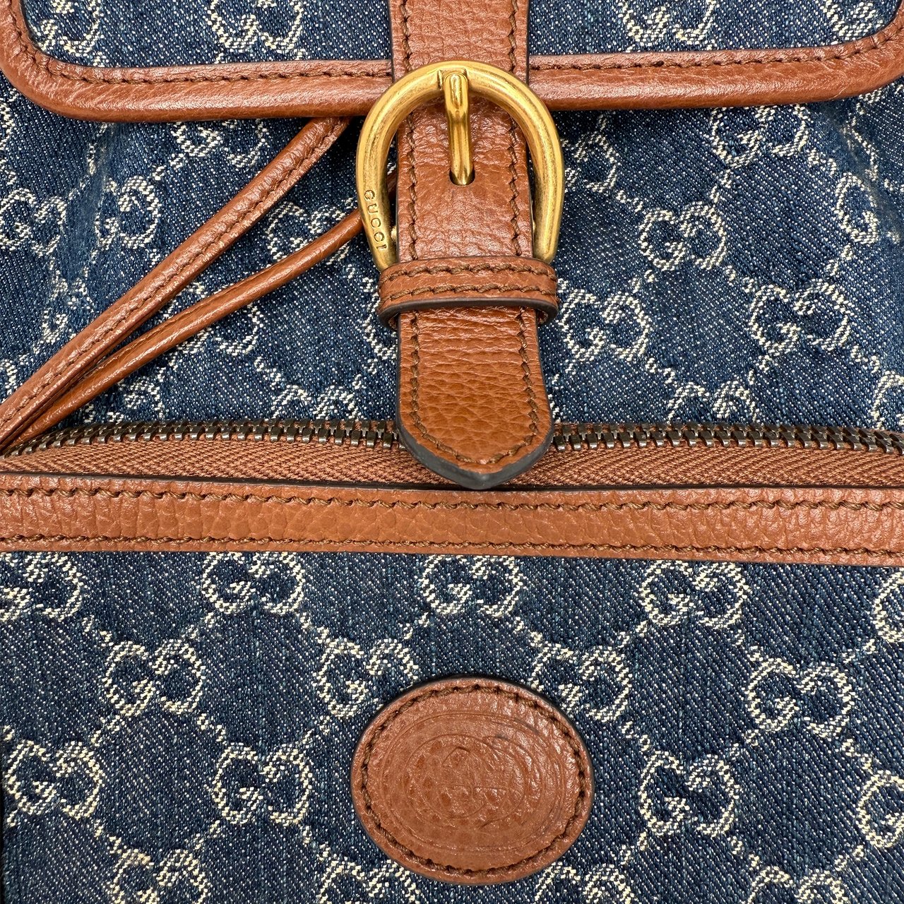 Gucci New Denim GG Monogram Retro Rucksack blau Blauw