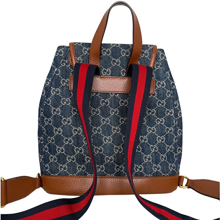 Gucci New Denim GG Monogram Retro Rucksack blau Blauw