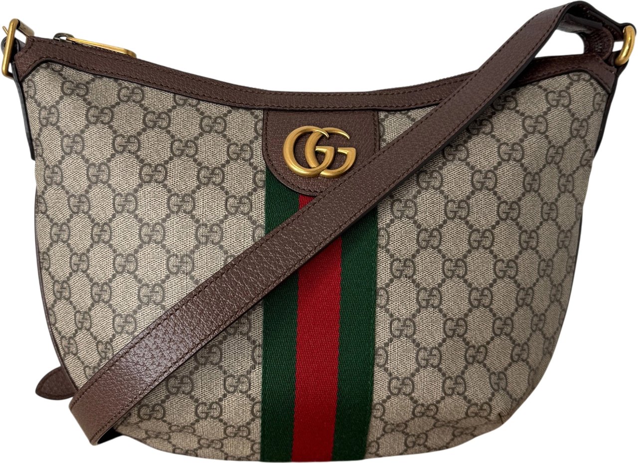 Gucci kleine Ophidia Half Moon Hobo Bag / neuwertig Beige
