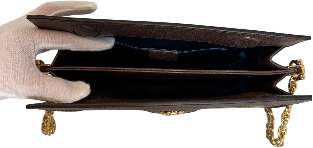 Gucci GG Supreme Monogram Web Small Ophidia braun / neuwertig Bruin