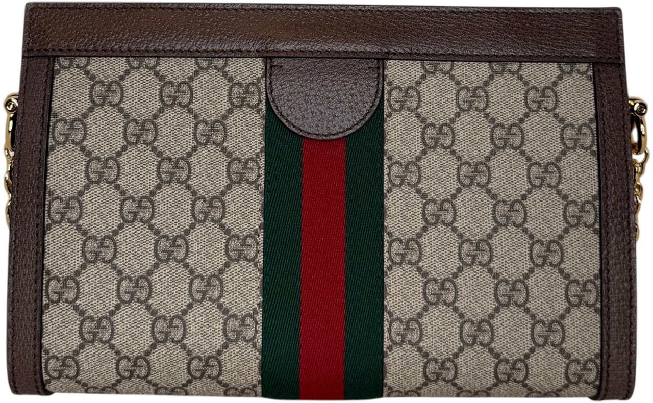 Gucci GG Supreme Monogram Web Small Ophidia braun / neuwertig Bruin