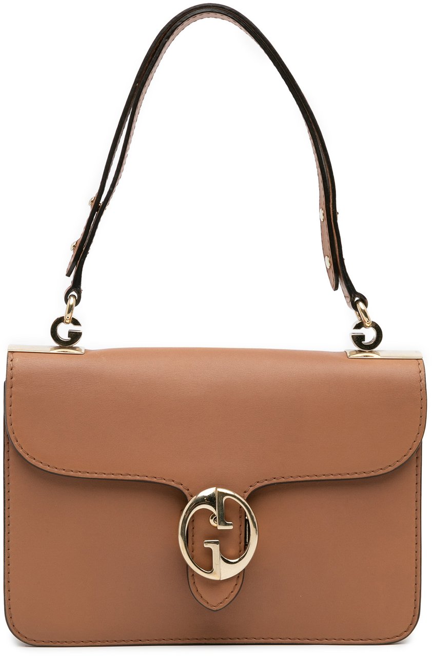 Gucci Medium Calfskin 1973 Flap Shoulder Bag Bruin
