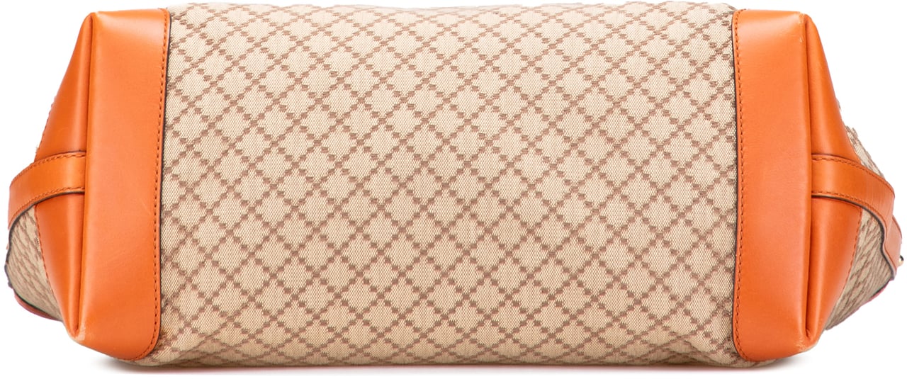 Gucci Medium Diamante Canvas Craft Tote Bruin