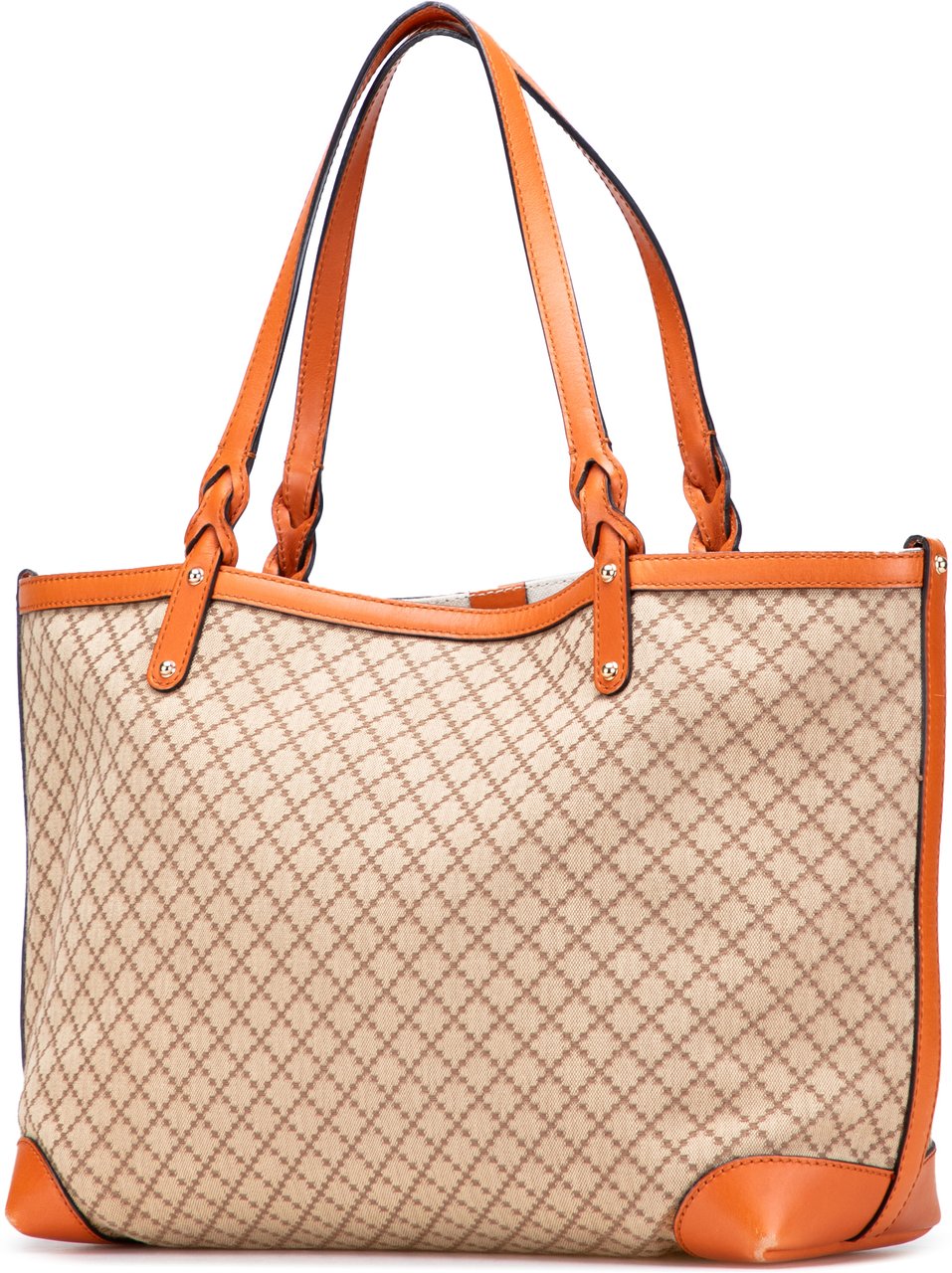 Gucci Medium Diamante Canvas Craft Tote Bruin