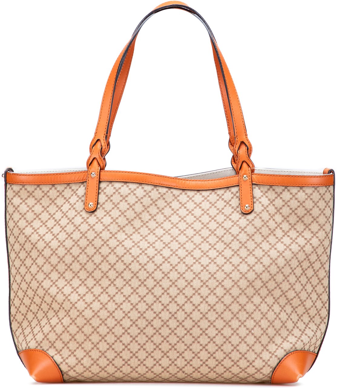 Gucci Medium Diamante Canvas Craft Tote Bruin