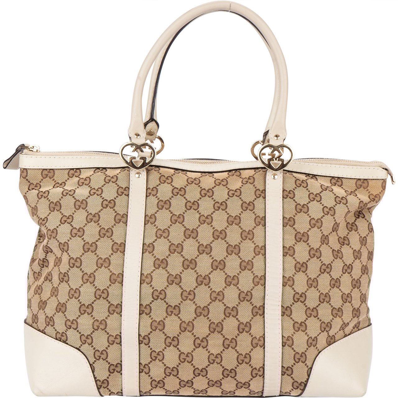 Gucci Gucci GG Monogram Twin Heart Handbag Bruin