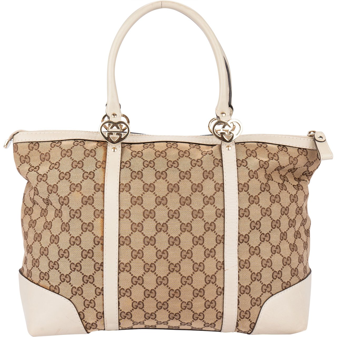 Gucci Gucci GG Monogram Twin Heart Handbag Bruin