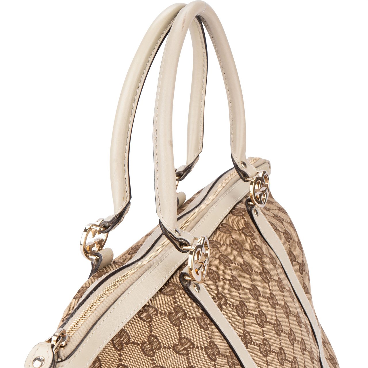 Gucci Gucci GG Monogram Twin Heart Handbag Bruin