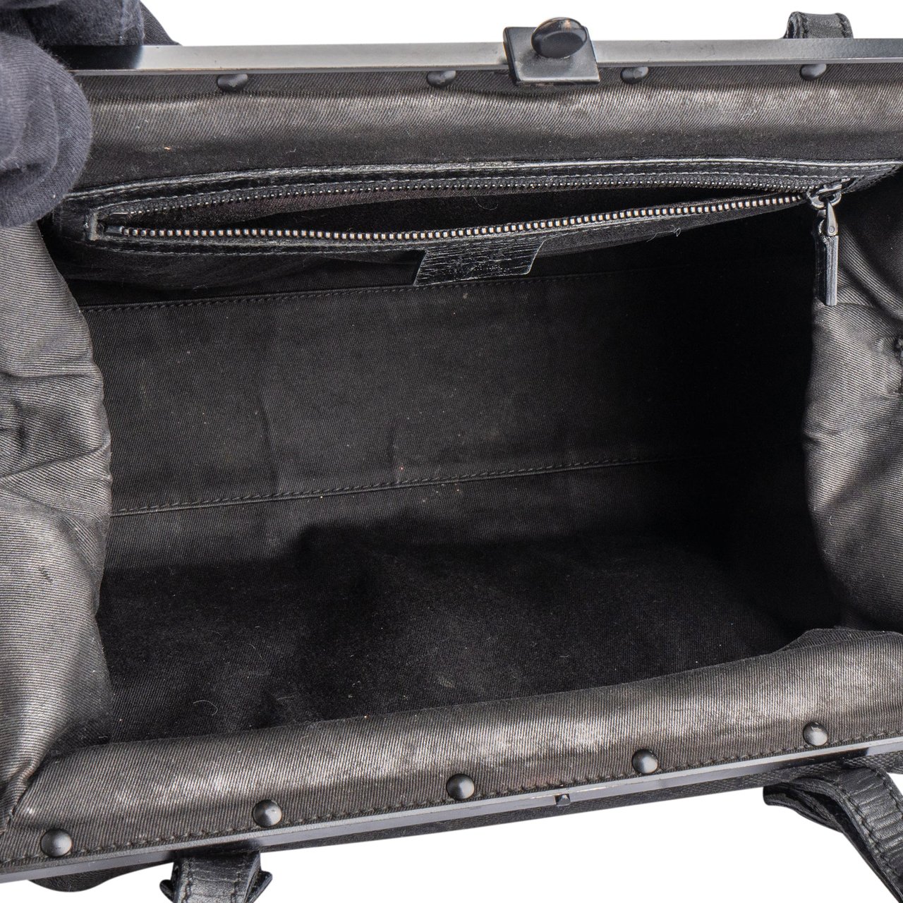 Gucci Gucci GG Monogram Bamboo Handbag Zwart