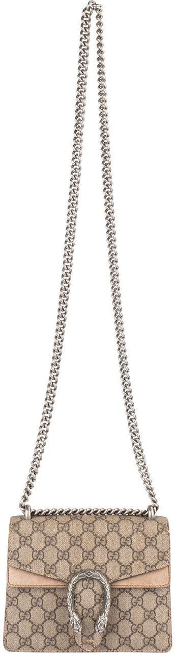 Gucci Gucci Monogram Dionysus GG Supreme Mini Crossbody Bag Beige