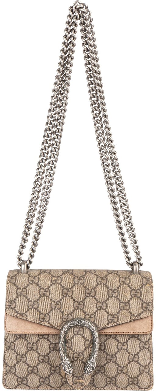 Gucci Gucci Monogram Dionysus GG Supreme Mini Crossbody Bag Beige