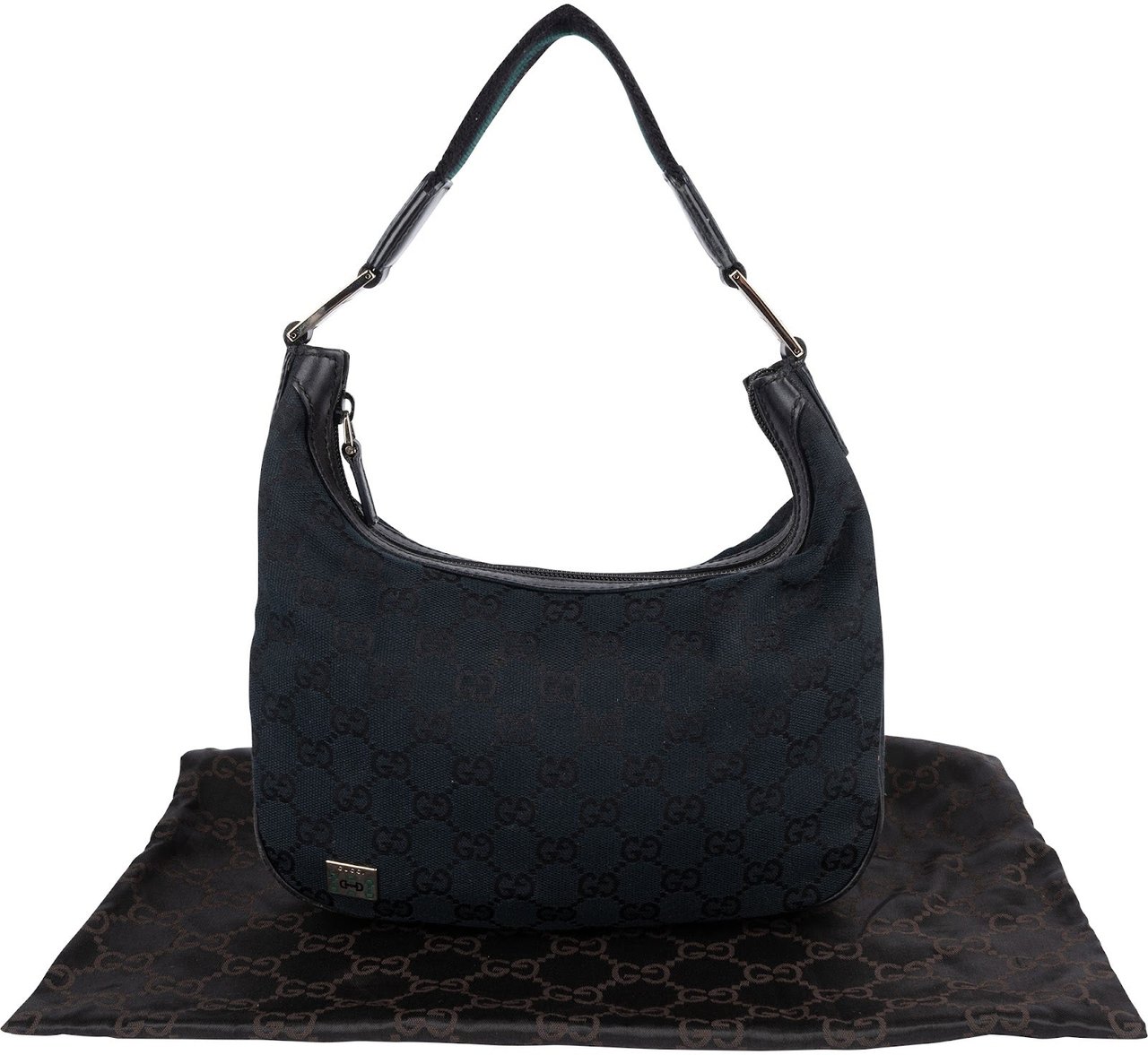 Gucci Monogram GG Hobo Shoulder Bag Zwart