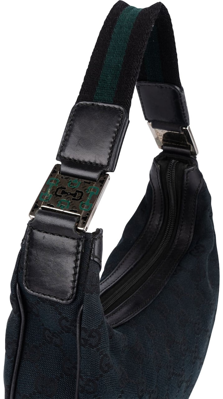 Gucci Monogram GG Hobo Shoulder Bag Zwart