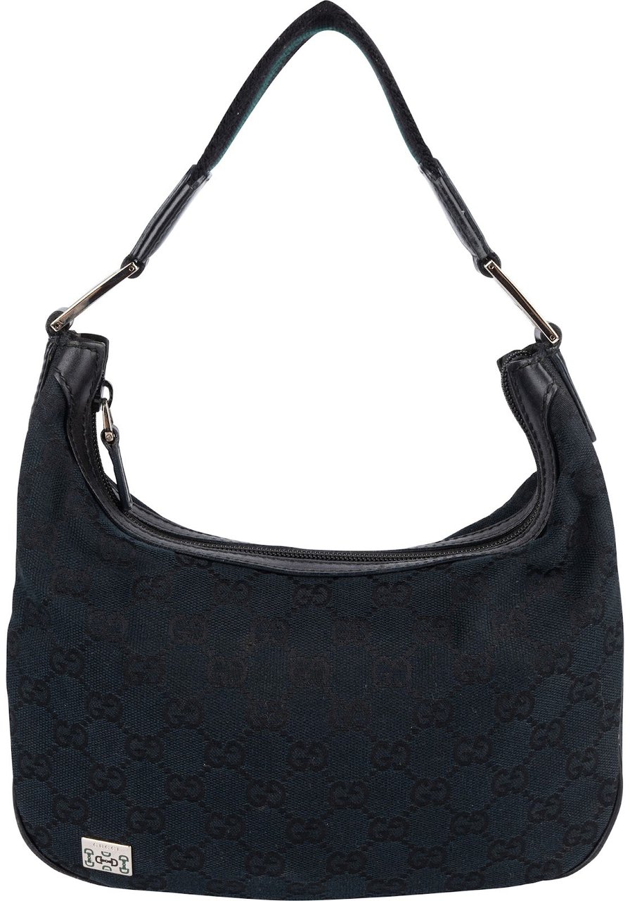 Gucci Monogram GG Hobo Shoulder Bag Zwart