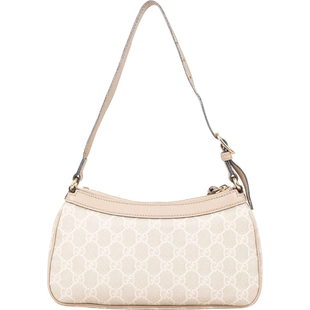 Gucci Gucci Monogram GG Supreme Ophidia Half-Moon Shoulder Bag Beige