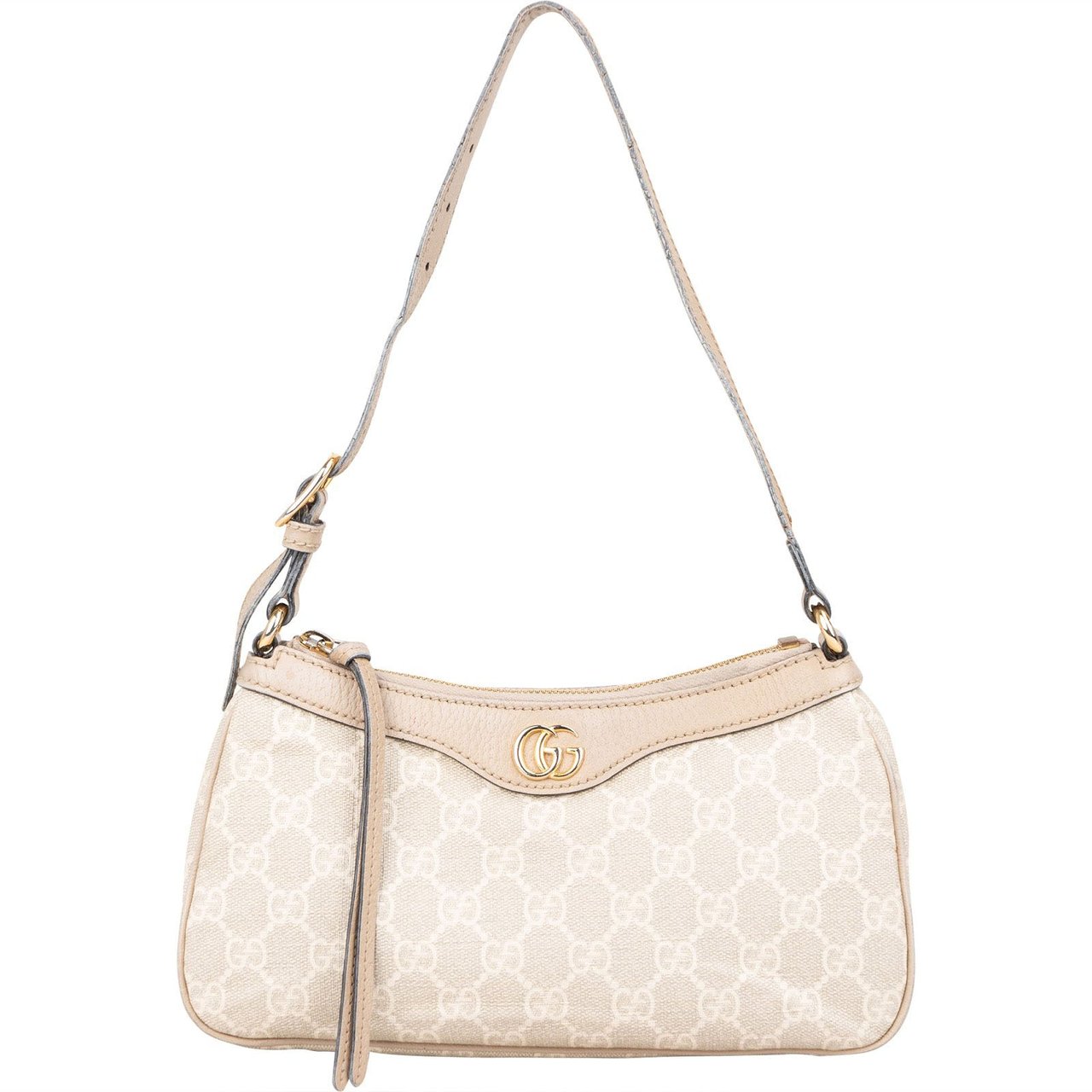 Gucci Gucci Monogram GG Supreme Ophidia Half-Moon Shoulder Bag Beige