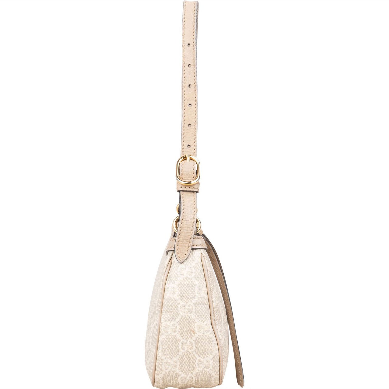 Gucci Gucci Monogram GG Supreme Ophidia Half-Moon Shoulder Bag Beige