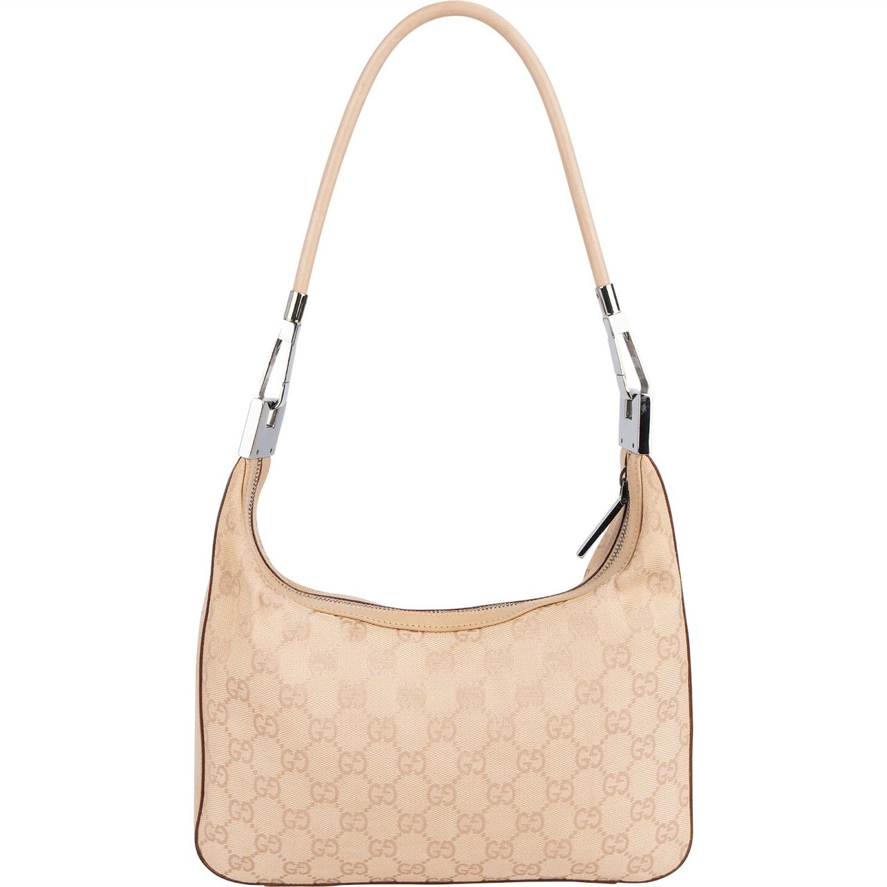 Gucci Gucci Monogram GG Small Shoulder Bag Beige