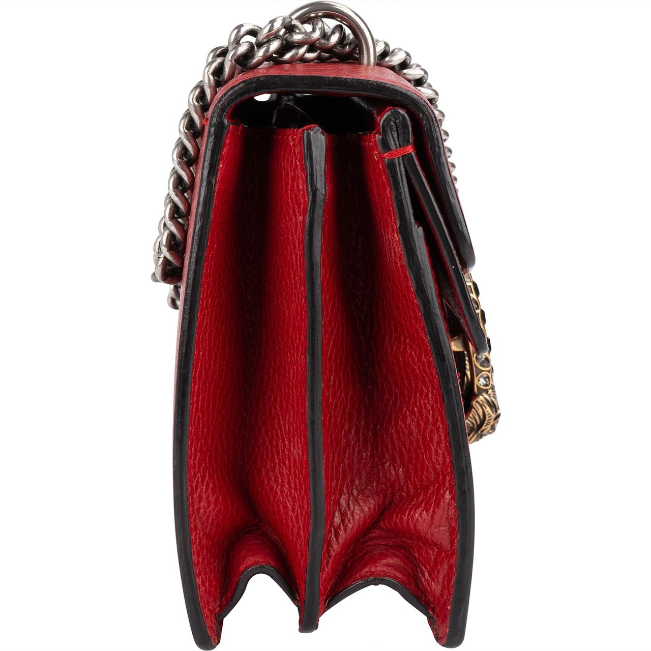 Gucci Gucci Leather Dionysus Crystal Shoulder Bag Rood