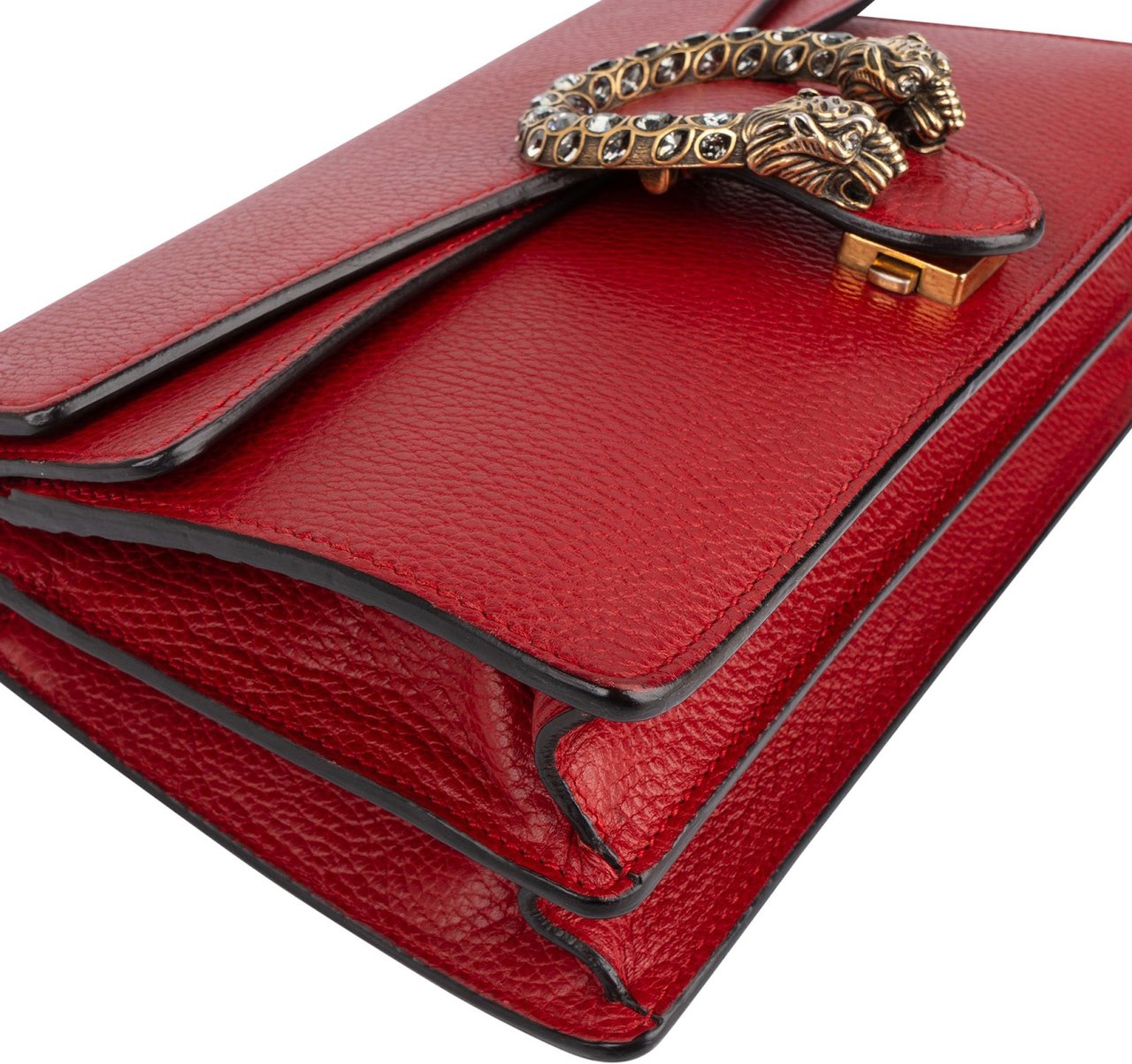 Gucci Gucci Leather Dionysus Crystal Shoulder Bag Rood