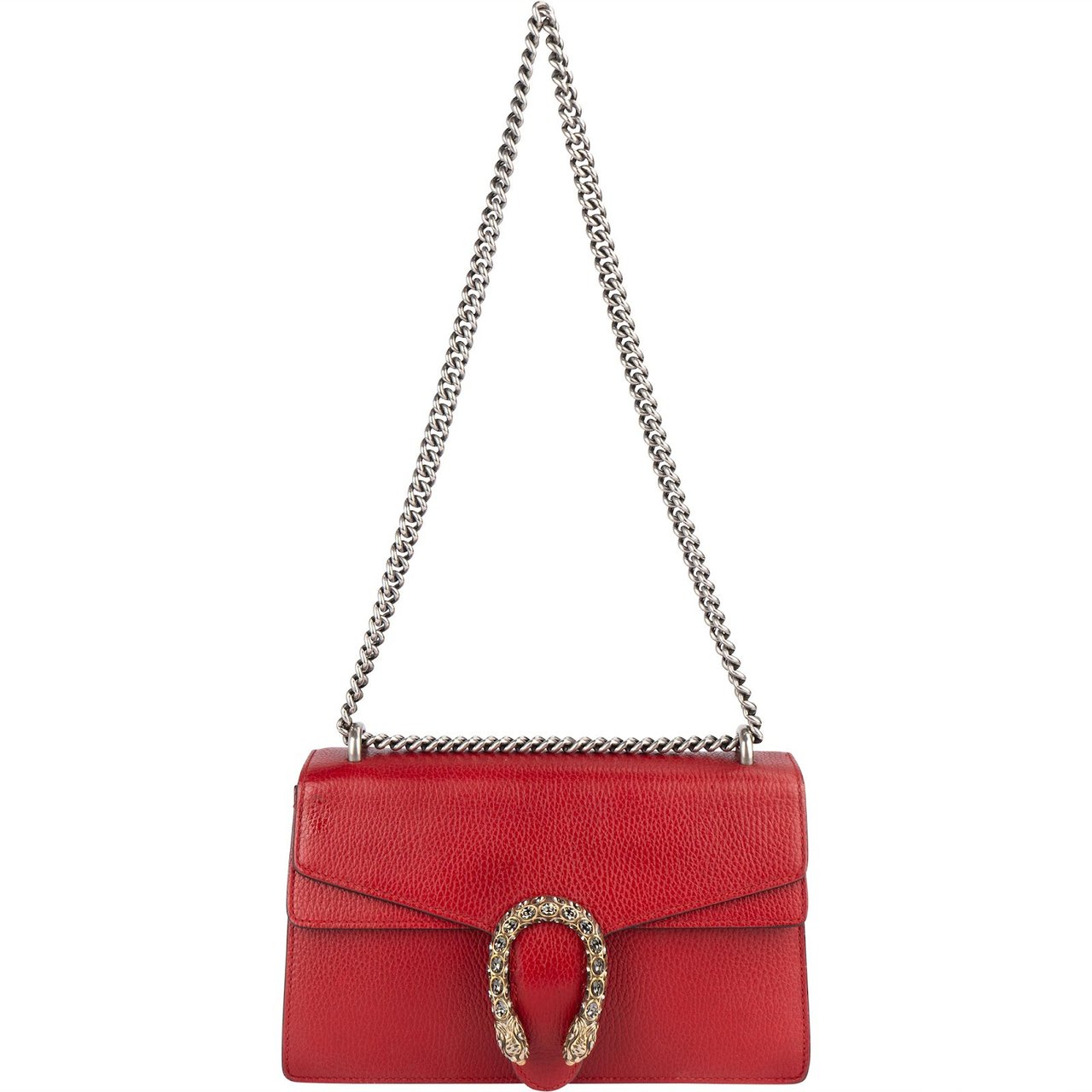 Gucci Gucci Leather Dionysus Crystal Shoulder Bag Rood
