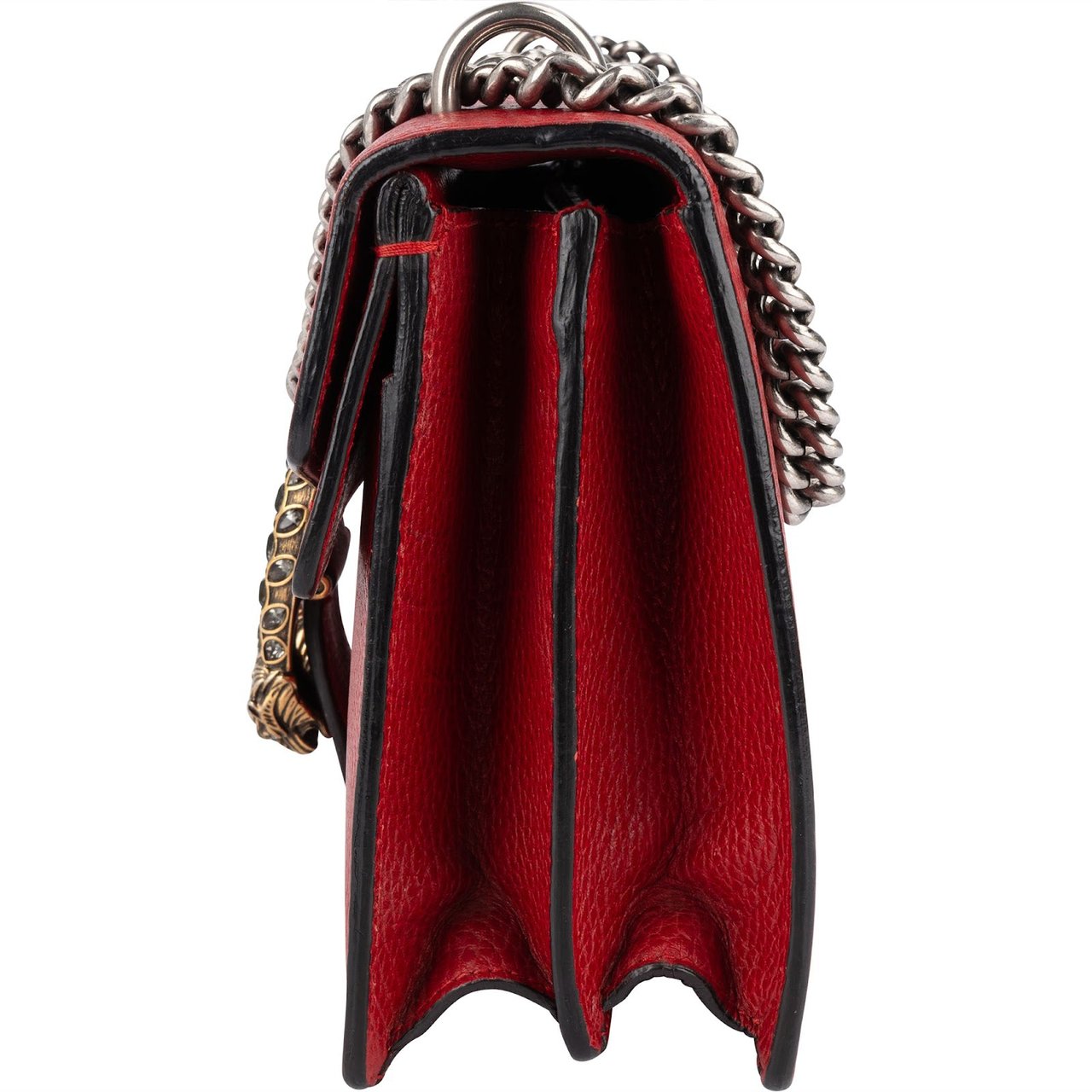 Gucci Gucci Leather Dionysus Crystal Shoulder Bag Rood