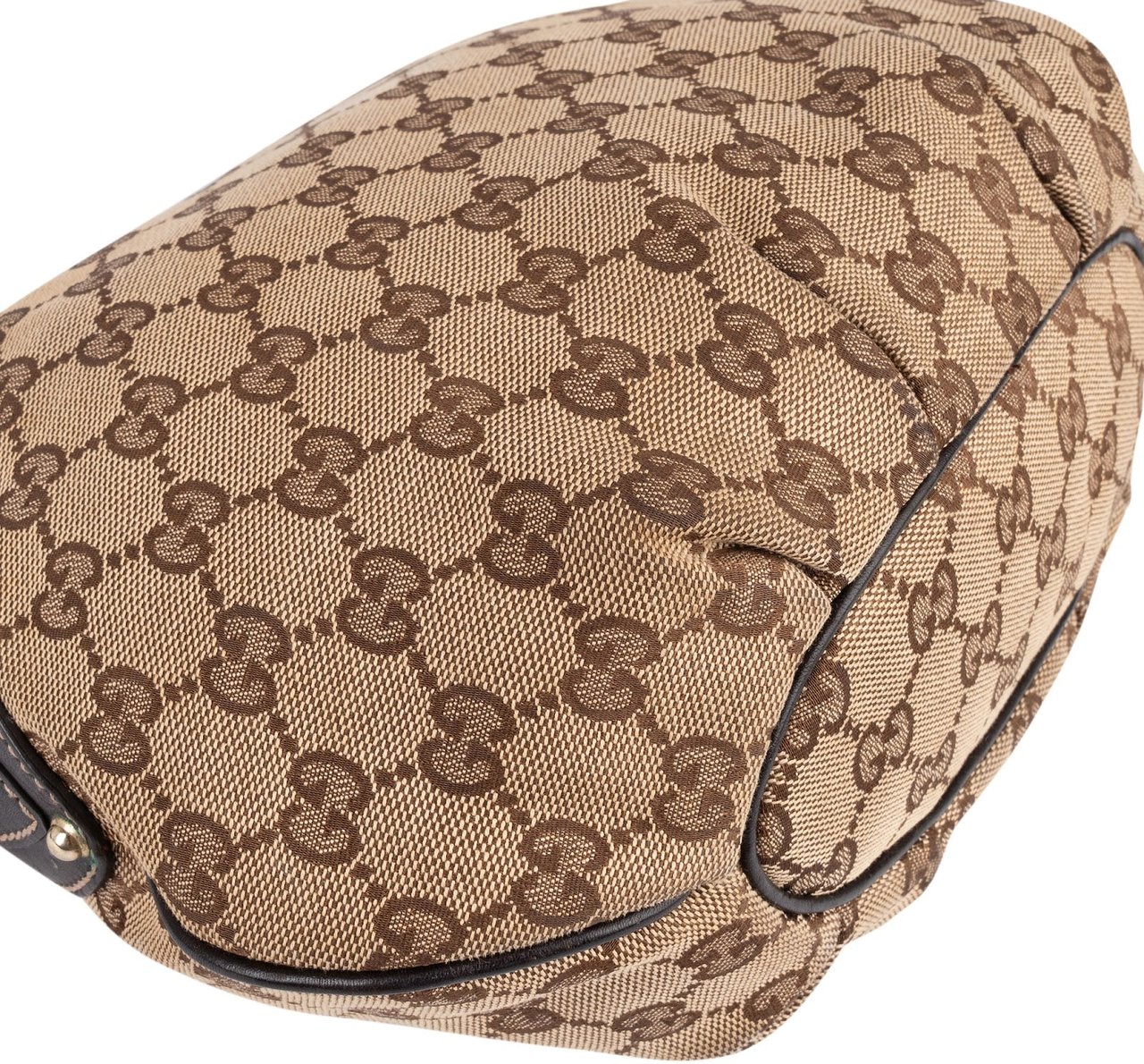 Gucci Gucci Monogram GG Studded Small Hobo Shoulder Bag Beige