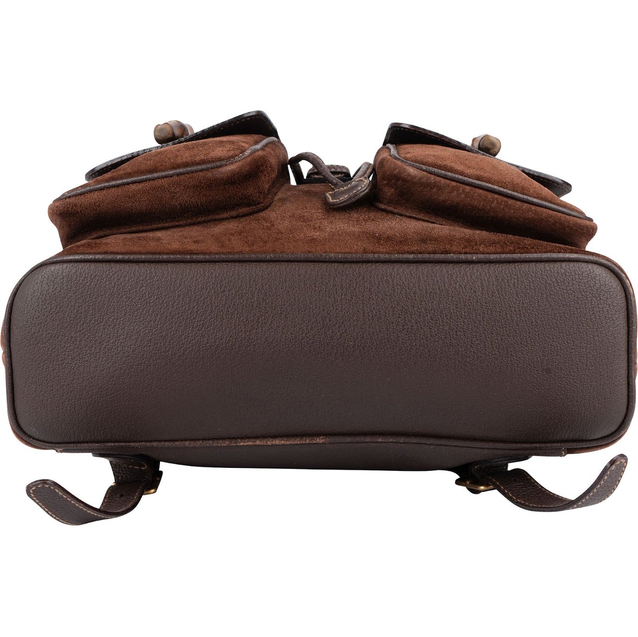 Gucci Suede and Leather Bamboo Backpack Bruin