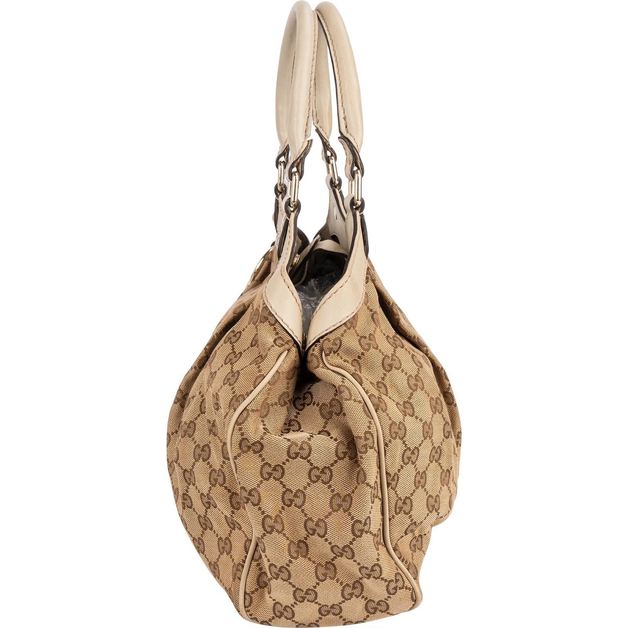 Gucci Gucci Monogram GG Sukey Hobo Handbag Beige