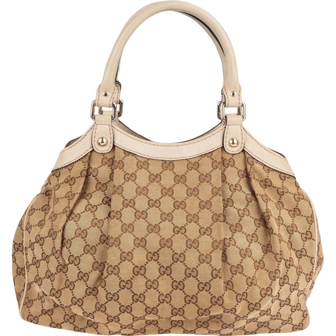 Gucci Gucci Monogram GG Sukey Hobo Handbag Beige