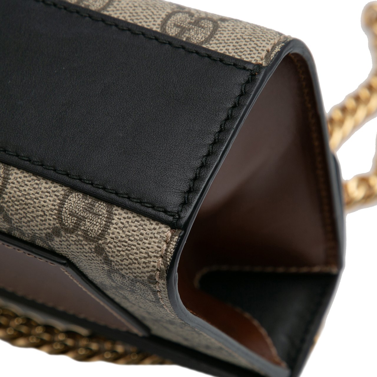 Gucci Small GG Supreme Padlock Crossbody Bruin