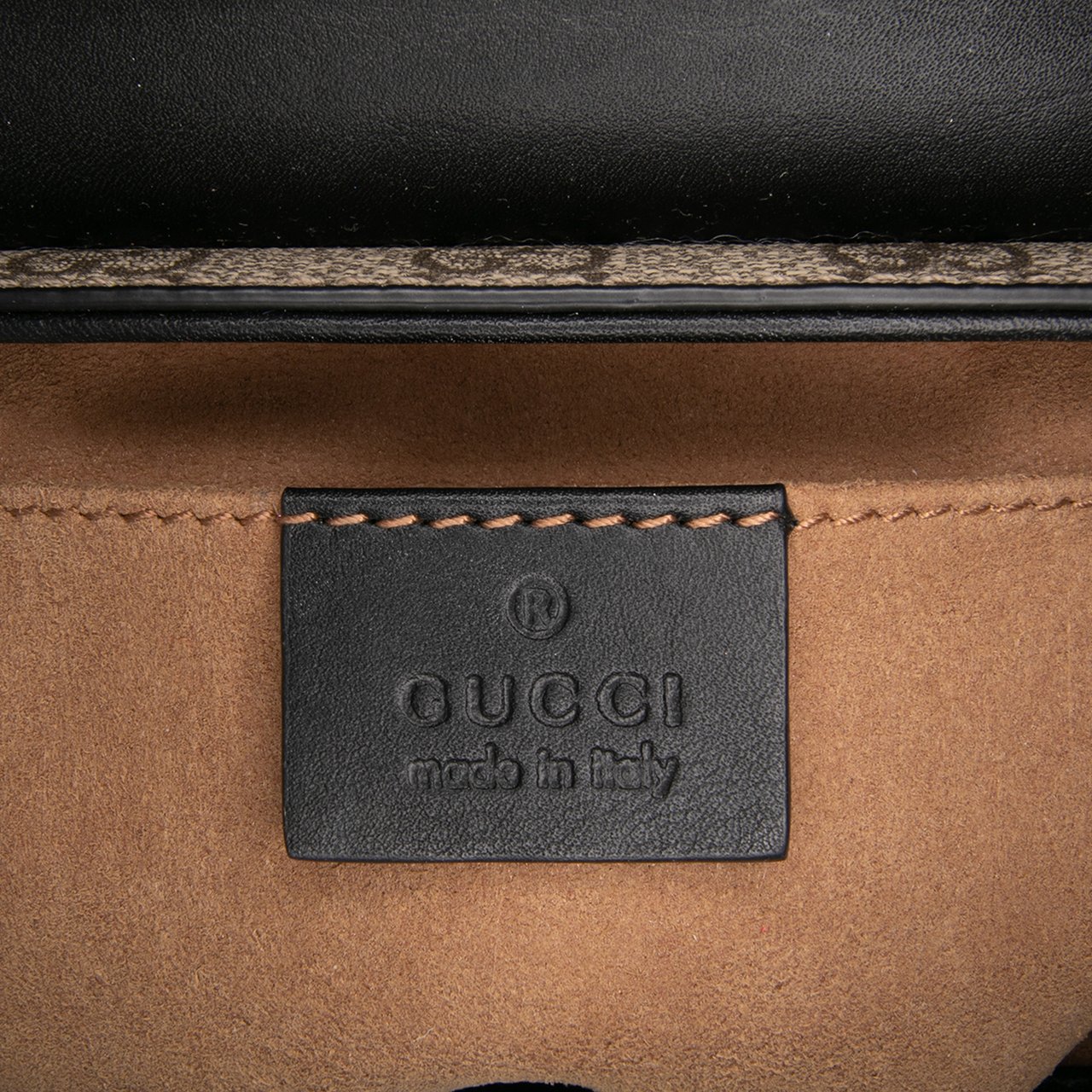 Gucci Small GG Supreme Padlock Crossbody Bruin